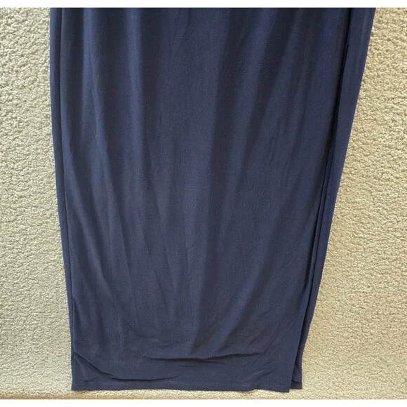 Lauren Ralph Lauren Jersey Off-the-Shoulder Side-Slit Column Gown Women's 6 Navy